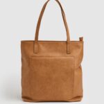 Women Camel Pepe Jeans Embossed Logo Tote Bag 60J40710