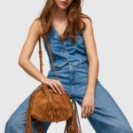 Women Camel Pepe Jeans Suede Bucket Bag 60J40724