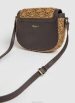 Women Caramel Pepe Jeans Woven Straw Crossbody Bag 60J40742 - Image 2