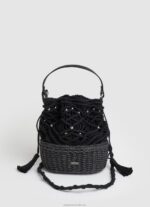 Women Caramel Pepe Jeans Woven Straw Crossbody Bag 60J40742 - Image 4