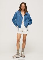 Women Chambray Pepe Jeans Relaxed Fit Linen Jacket 60J40128 - Image 2