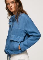 Women Chambray Pepe Jeans Relaxed Fit Linen Jacket 60J40128 - Image 3