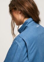 Women Chambray Pepe Jeans Relaxed Fit Linen Jacket 60J40128 - Image 5