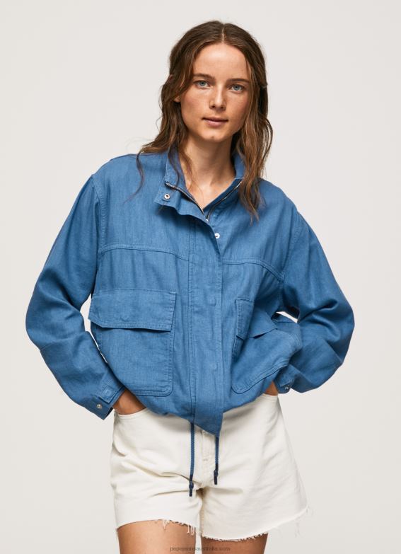 women_chambray_pepe_jeans_relaxed_fit_linen_jacket_60j40128.jpg Women Chambray Pepe Jeans Relaxed Fit Linen Jacket 60J40128 - Image 1