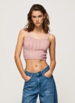Women Cloudy Pink Pepe Jeans Knit Straps Top 60J40247 - Image 3