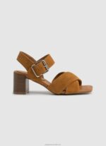 Women Cognac Pepe Jeans Altea Basic Suede Sandals 60J40649