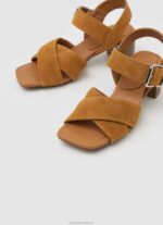 Women Cognac Pepe Jeans Altea Basic Suede Sandals 60J40649 - Image 3