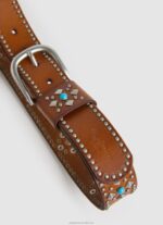 Women Cognac Pepe Jeans Bohemian Leather Belt 60J40765 - Image 2