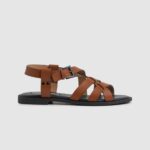 Women Cognac Pepe Jeans Hayes Rome Flat Sandals 60J40655