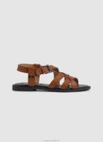 Women Cognac Pepe Jeans Hayes Rome Flat Sandals 60J40655