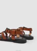 Women Cognac Pepe Jeans Hayes Rome Flat Sandals 60J40655 - Image 4
