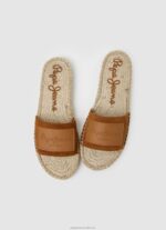 Women Cognac Pepe Jeans Siva Berry Leather Sandals 60J40682 - Image 2