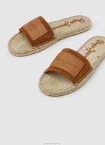 Women Cognac Pepe Jeans Siva Berry Leather Sandals 60J40682 - Image 3