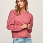 Women Dark Blush Pepe Jeans Embroidered Logo Cotton Jumper 60J40278