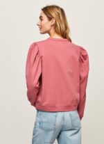 Women Dark Blush Pepe Jeans Embroidered Logo Cotton Jumper 60J40278 - Image 4