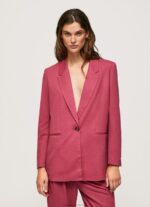 Women Dark Blush Pepe Jeans Plain Blazer With Shoulder Pads 60J40112