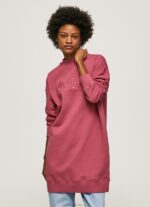 Women Dark Blush Pepe Jeans Short Jumper Dress With Logo 60J40205 - Image 2