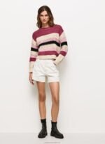Women Dark Blush Pepe Jeans Striped Round Neck Jersey 60J40262