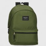 Women Dark Green Pepe Jeans Aris Double Zip Performance Backpack 60J40753