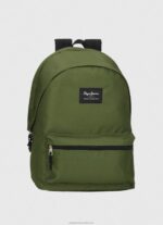Women Dark Green Pepe Jeans Aris Double Zip Performance Backpack 60J40753