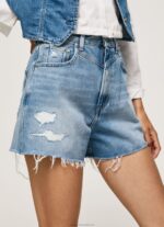 Women Denim Pepe Jeans Balloon Fit Denim Shorts 60J40481 - Image 3