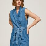 Women Denim Pepe Jeans Carmen Short Denim Dress 60J40154