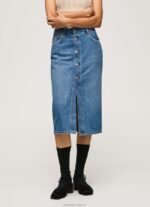 Women Denim Pepe Jeans Cotton Denim Midi Skirt 60J40100 - Image 2