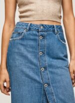 Women Denim Pepe Jeans Cotton Denim Midi Skirt 60J40100 - Image 3