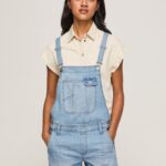 Women Denim Pepe Jeans Cotton Denim Short Dungarees 60J40175