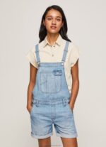 Women Denim Pepe Jeans Cotton Denim Short Dungarees 60J40175