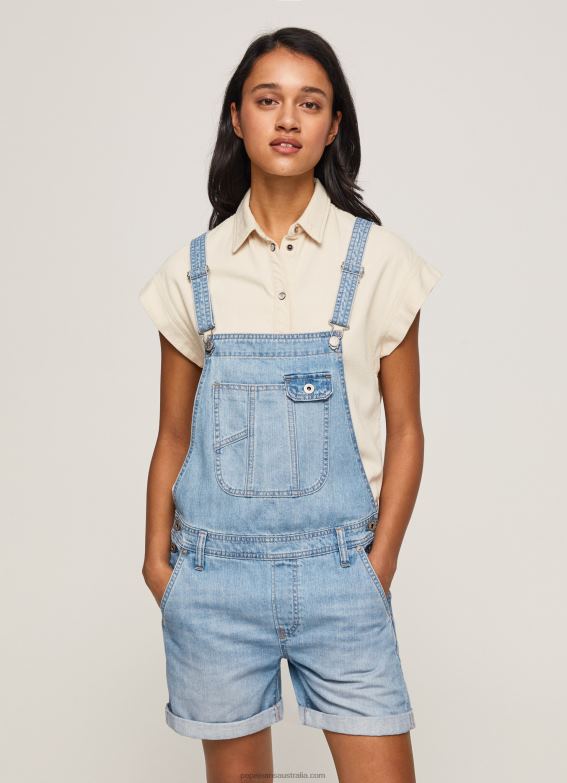 women_denim_pepe_jeans_cotton_denim_short_dungarees_60j40175.jpg Women Denim Pepe Jeans Cotton Denim Short Dungarees 60J40175 - Image 1