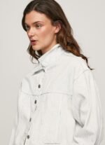 Women Denim Pepe Jeans Cracking Effect Denim Jacket 60J4095 - Image 3