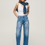 Women Denim Pepe Jeans Dover High Waisted Relaxed Fit Jeans 60J4084