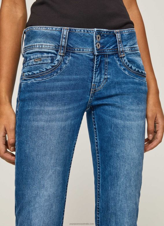 Women Denim Pepe Jeans Gen Straight Fit Mid Waist Jeans 60J4032 - Image 3