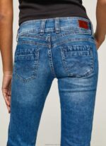 Women Denim Pepe Jeans Gen Straight Fit Mid Waist Jeans 60J4032 - Image 4