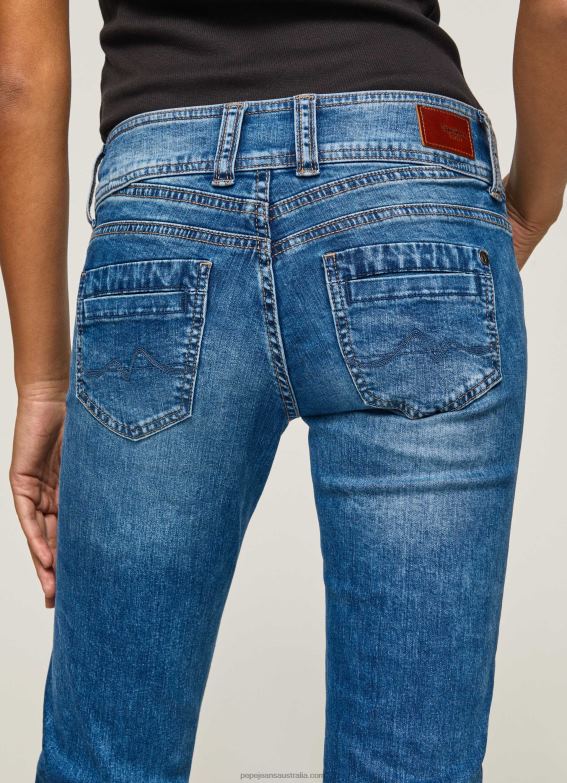 Women Denim Pepe Jeans Gen Straight Fit Mid Waist Jeans 60J4032 - Image 4