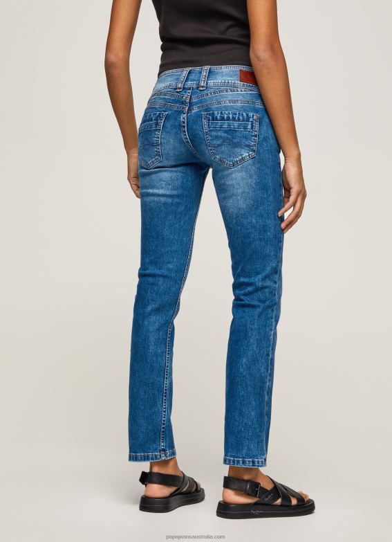 Women Denim Pepe Jeans Gen Straight Fit Mid Waist Jeans 60J4032 - Image 5