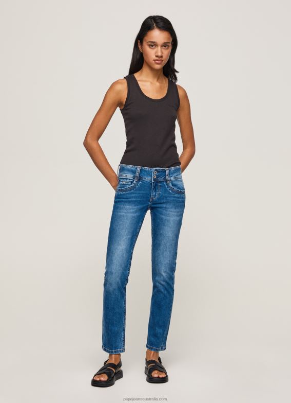 Women Denim Pepe Jeans Gen Straight Fit Mid Waist Jeans 60J4032 - Image 1