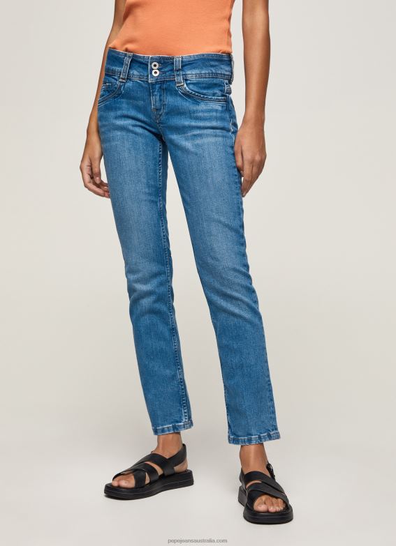 Women Denim Pepe Jeans Gen Straight Fit Mid Waist Jeans 60J4034 - Image 2