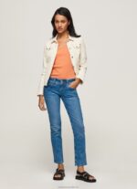 Women Denim Pepe Jeans Gen Straight Fit Mid Waist Jeans 60J4034