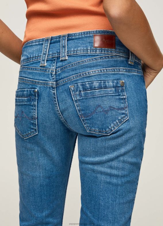 Women Denim Pepe Jeans Gen Straight Fit Mid Waist Jeans 60J4034 - Image 5