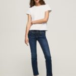Women Denim Pepe Jeans Gen Straight Fit Mid Waist Jeans 60J404