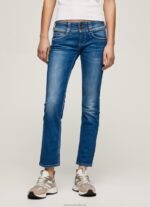 Women Denim Pepe Jeans Gen Straight Fit Mid Waist Jeans 60J406 - Image 2