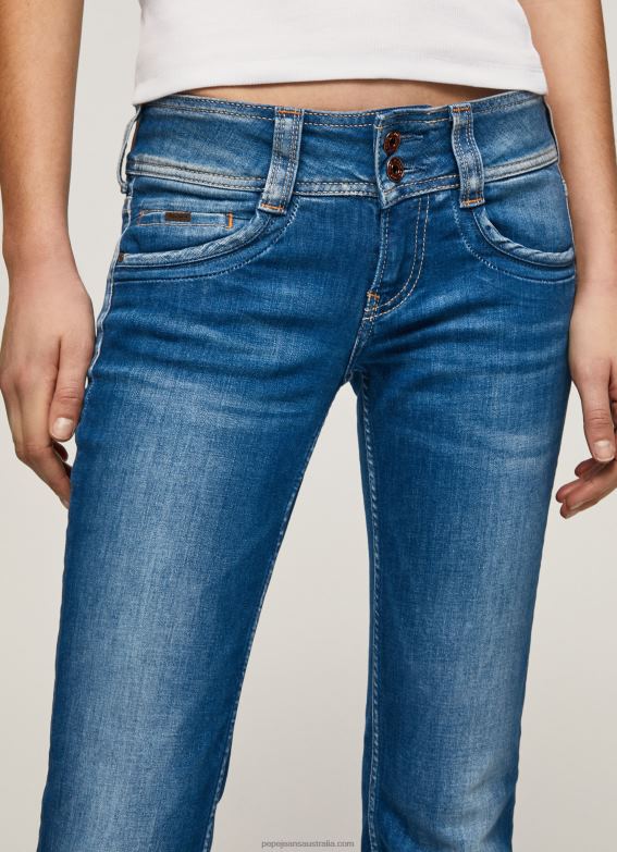 Women Denim Pepe Jeans Gen Straight Fit Mid Waist Jeans 60J406 - Image 3