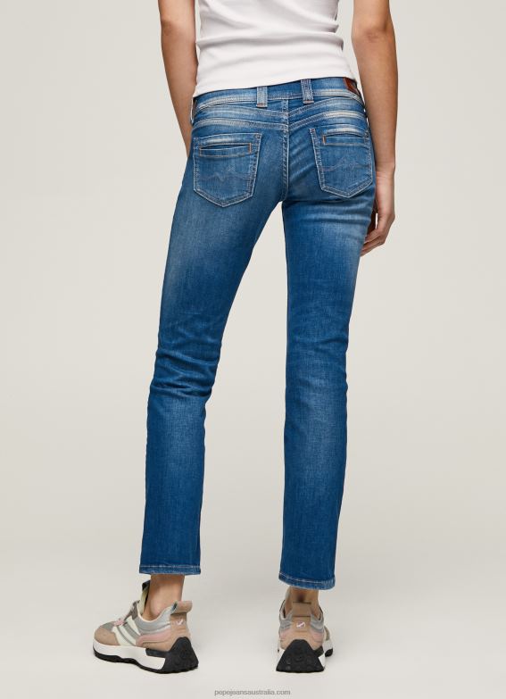 Women Denim Pepe Jeans Gen Straight Fit Mid Waist Jeans 60J406 - Image 4