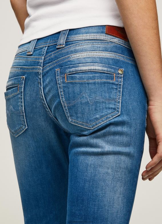 Women Denim Pepe Jeans Gen Straight Fit Mid Waist Jeans 60J406 - Image 5