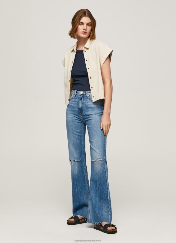 women_denim_pepe_jeans_harper_high_waisted_flared_fit_jeans_60j4064.jpg Women Denim Pepe Jeans Harper High Waisted Flared Fit Jeans 60J4064 - Image 1