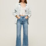 Women Denim Pepe Jeans Lexa Sky High Waisted Wide Fit Jeans 60J4090