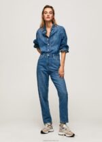 Women Denim Pepe Jeans Long Cotton Denim Jumpsuit 60J40147