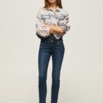 Women Denim Pepe Jeans New Brooke Slim Fit Mid Waist Jeans 60J4035
